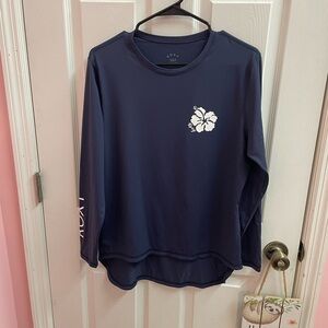 Roxy Sea Skippin’ Swimsuit Rashgaurd Long Sleeve Navy Blue Size XL